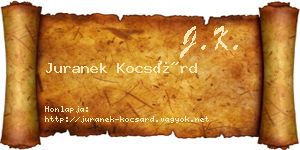 Juranek Kocsárd névjegykártya